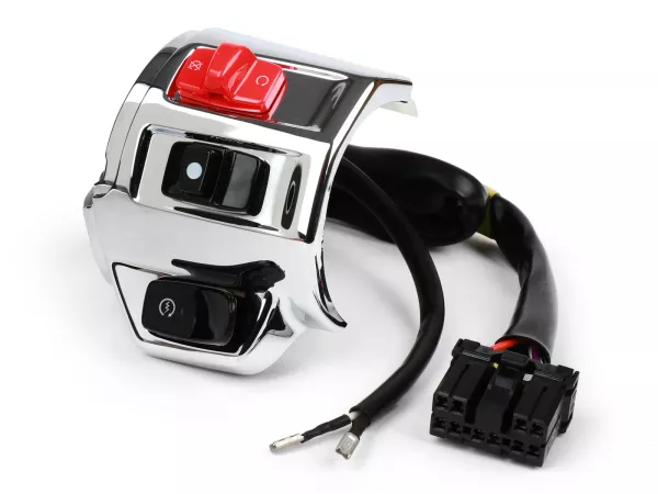 Switch unit, chrome, right -PIAGGIO- Vespa Primavera 125 (ZAPMD1100), Vespa Primavera 150 (ZAPMD120), Vespa Sprint 125 (ZAPMD1101)