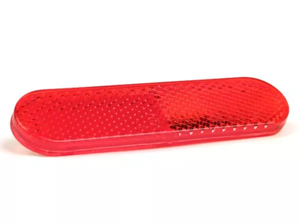 Reflector, rojo, 96 x 24mm, para pegar -PIAGGIO- Vespa GTS 125 (ZAPMA3100, ZAPMA3200, ZAPMA3700), Vespa GTS 150 (ZAPMA3200, ZAPMA3100), Vespa GTS 250 (ZAPM45100), Vespa GTS 300 (ZAPM45200, ZAPM45202, ZAPMA3300), Vespa GTS HPE 300 (ZAPMA3600, ZAPMD310), Ve
