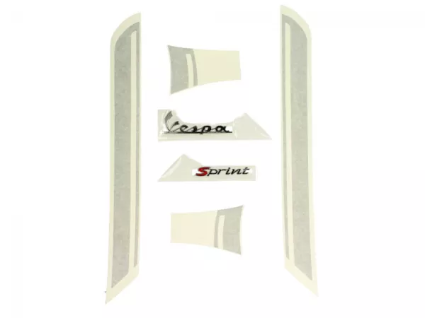 Juego de adhesivos -PIAGGIO Sprint, plata- Vespa Sprint 50, Vespa Sprint 125, Vespa Sprint 150