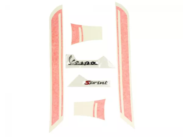 Stickerset -PIAGGIO Sprint, rood- Vespa Sprint 50, Vespa Sprint 125, Vespa Sprint 150