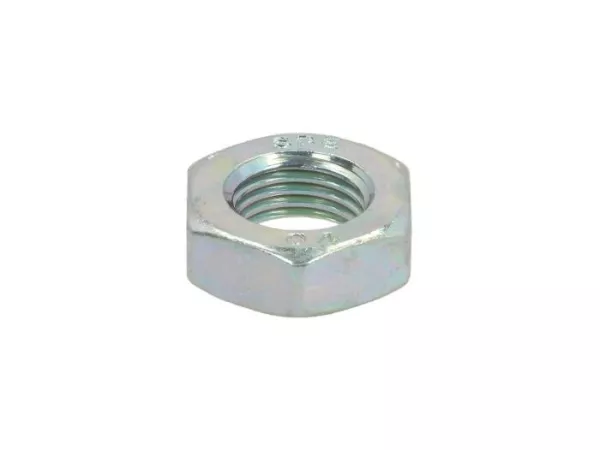 Mur pipih -PIAGGIO, DIN 934 serupa- M12 x 1,25 - h = 7mm, SW = 19 - digunakan sebagai mur kopling untuk bel kopling mesin LEM Piaggio Fly125, Liberty125/150, Medley 125/150, Vespa GTS125/150 iGet, LX125/150 i.e. 3V, Primavera 125/150 i.e. 3V, S125/150 i.