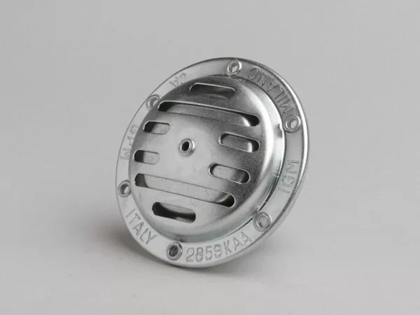 Avvisatore acustico (buzzer) -QUALITÀ OEM 12V AC- Vespa - Ø=75mm - zinco - adatto per es. Vespa PX (-1984) senza batteria