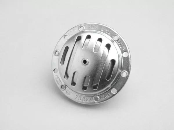 Claxon (zoemer) -OEM KWALITEIT 6V AC- Vespa, Lambretta - Ø=75mm - zink