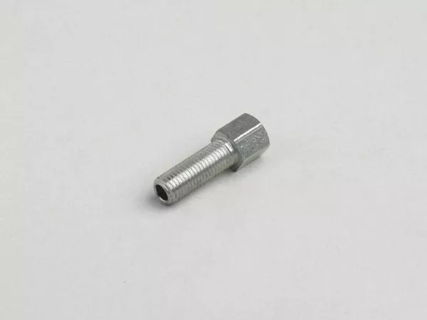 Guide câble de gaz -DELLORTO- M6x0,75 - 0° - utilisé pour le bouchon supérieur du carburateur PHBL, PHBH, PHBE, baignoire carburateur/câble de gaz Vespa VNA, VNB, VBB, Sprint150, Rally180, Rally200, PX80, PX125, PX150, PX200, Cosa