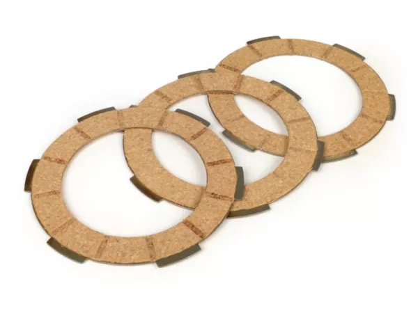 Clutch friction plate set -SURFLEX- VESPA Smallframe V50, V90, SS50, SS90, PV125, ET3, PK50, PK80, PK50 S, PK80 S, PK125 S, PK50 XL, PK125 XL, ETS, PK50 HP, PK50 SS  - 3 friction plates premium quality