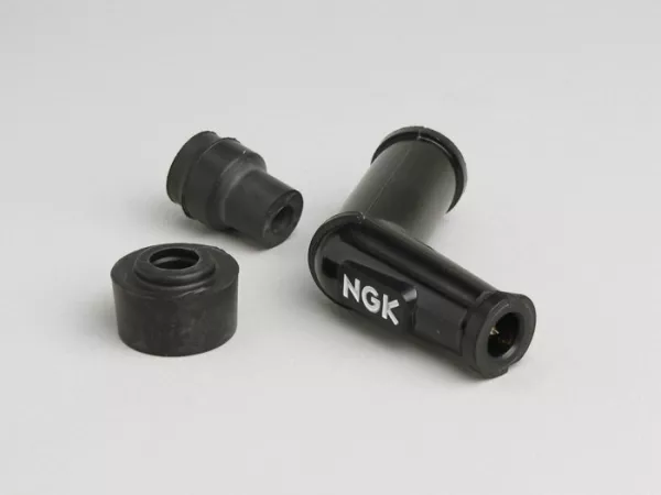 Spark plug connector -NGK 5kΩ classic 120°- black - 10-12mm spark plug