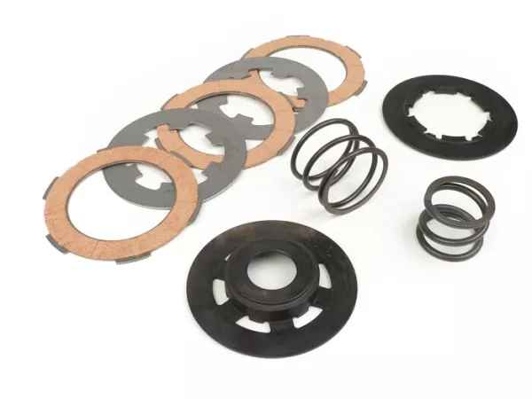 Clutch set -POLINI Double Spring- Vespa Smallframe V50, V90, SS50, SS90, PV125, ET3, PK50, PK80, PK50 S, PK80 S, PK125 S, PK50 XL, PK125 XL, ETS, PK50 HP, PK50 SS  - 3 friction plates BGM