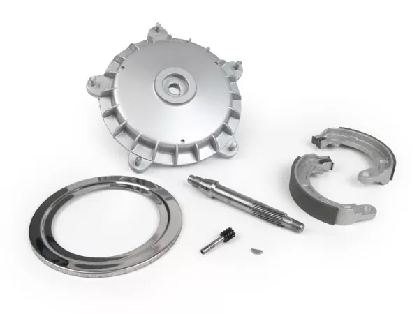 Kit de conversión de tambor de freno delantero de 8 a 10 pulgadas - CALIDAD OEM - Vespa Wideframe V1, V15, V30, V33, VU, VM, VN, VNA ,Hoffmann , VNB , ACMA, Super, VL150, VB150, VBA150, VBB150, P150S