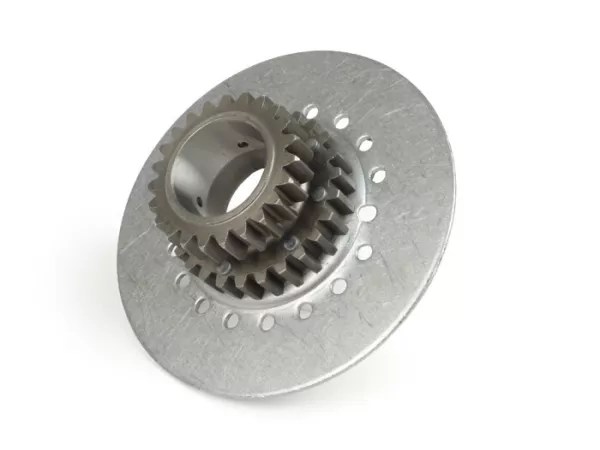 Piñón de embrague -DRT Vespa tipo 7 muelles (Rally200, PX200, T5 125cc)- para rueda primaria DRT 62 dientes (dentado recto) - 23 dientes