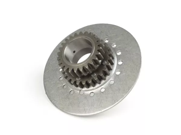 Piñón de embrague -DRT Vespa tipo 7 muelles (Rally200, PX200, T5 125cc)- para rueda primaria DRT 62 dientes (dentado recto) - 24 dientes