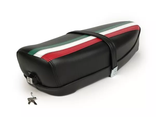 Banco de asiento -VESPA ET3 TriColore- V50, PV125, ET3 - con cerradura - negro
