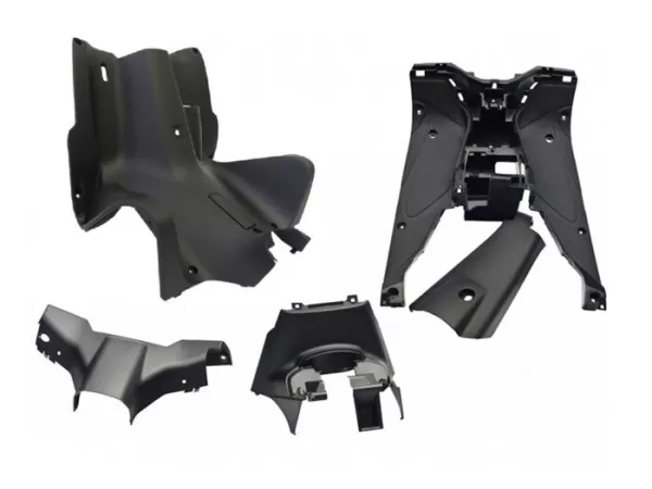 Sats med innerpaneler -EDGE- 5 st -Yamaha Aerox (YQ50/L, 2-takt) , MBK Nitro (YQ50/L, 2-takt) - svart matt
