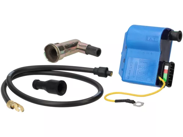 Juego CDI - incl. conector de bujía y cable -PIAGGIO- Vespa PX (hasta 05/2011), Rally200 (Ducati), PK XL, ET3 - conector metálico