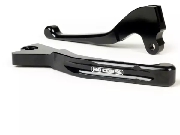 Pair of brake levers -HD CORSE aluminium CNC- Vespa LX, LXV, S, Primavera 50-150, Sprint 50-150 - black