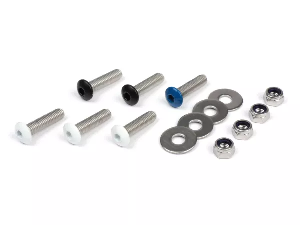Number plate screw set M5 x 20 set -HS- 6 pieces 1x blue, 3x white, 2x black