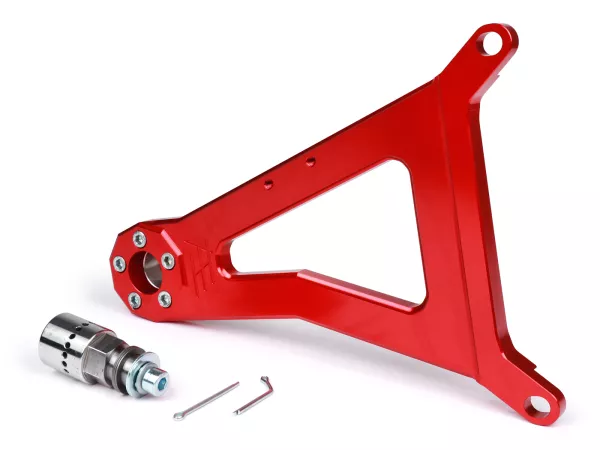 Swingarm -HEIKOTUNING- Brace V1.1 Race - rood - Piaggio 125-180 ccm 2-takt - Gilera Runner FX/FXR 125-180, Italjet Dragster 125-180, Piaggio SKR125, SKR150, TPH125, Skipper125, Skipper150, Hexagon LX/LXT 125-180 AC/LC