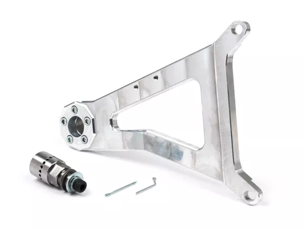 Swingarm -HEIKOTUNING- Brace V1.1 Race - zilver - Piaggio 125-180 ccm 2-takt - Gilera Runner FX/FXR 125-180, Italjet Dragster 125-180, Piaggio SKR125, SKR150, TPH125, Skipper125, Skipper150, Hexagon LX/LXT 125-180 AC/LC