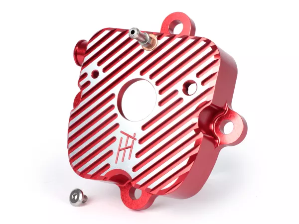 Cilinderkopdeksel V1.1+ -HEIKOTUNING- rood - 45° geslepen - Piaggio 125-180 ccm 2-takt - Gilera Runner FX/FXR 125-180, Italjet Dragster 125-180, Hexagon LX/LXT 125-180 LC