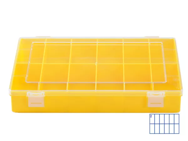 Sorteerbox -HÜNERSDORFF, Classic (225x335x55mm)- 12 vakken, geel, polystyreen