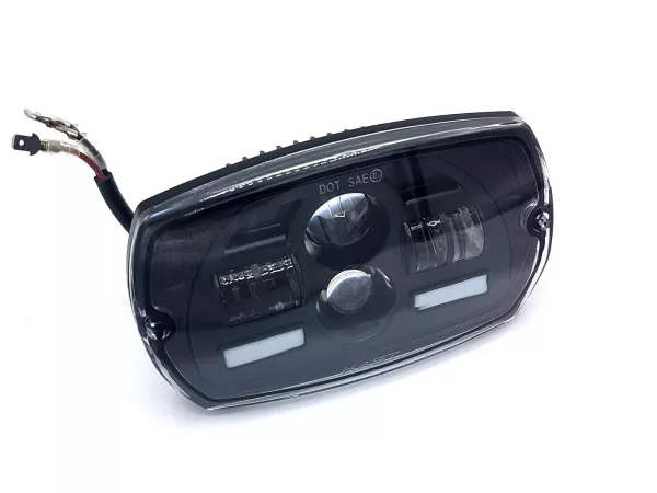 Strålkastarsats -ITALKAST LED (3000lm), rektangulär - Vespa V50 Special - svart