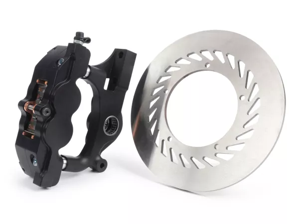 Disc brake set -KR AUTOMATION tooth fairy, radial, axle Ø=20mm- Vespa PX (from 1982), T5 125cc, PK XL - black