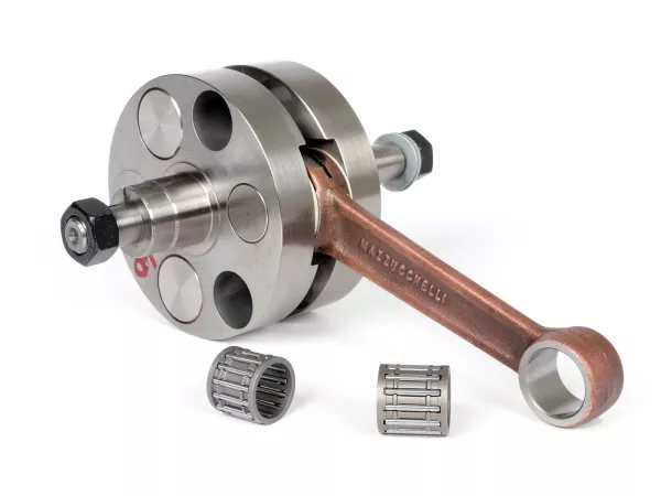 Kurbelwelle -KINGWELLE Brutus I M200 (für Quattrini Motorgehäuse C200, Wangen=Ø92mm, Wuchtfaktor 50%) - Vollwange 60mm Hub, 116mm Pleuel- Vespa PK125 XL2, PK125 ETS (Ø 24mm Konus)