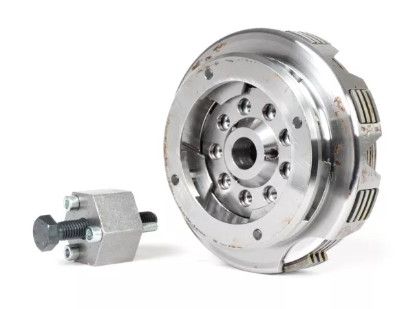Clutch -KINGWELLE 4S-R DragBikeClutch (for long gear cluster shaft DRT, Faio etc.)- Vespa V50, V90, SS50, SS90, PV125, ET3, PK50, PK80, PK50 S, PK80 S, PK125 S, PK50 XL, PK125 XL, ETS, PK50 HP, PK50 SS