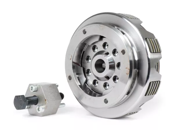 Clutch -KINGWELLE 5S-R DragBikeClutch (for long auxiliary shaft DRT, Faio etc.)- Vespa V50, V90, SS50, SS90, PV125, ET3, PK50, PK80, PK50 S, PK80 S, PK125 S, PK50 XL, PK125 XL, ETS, PK50 HP, PK50 SS