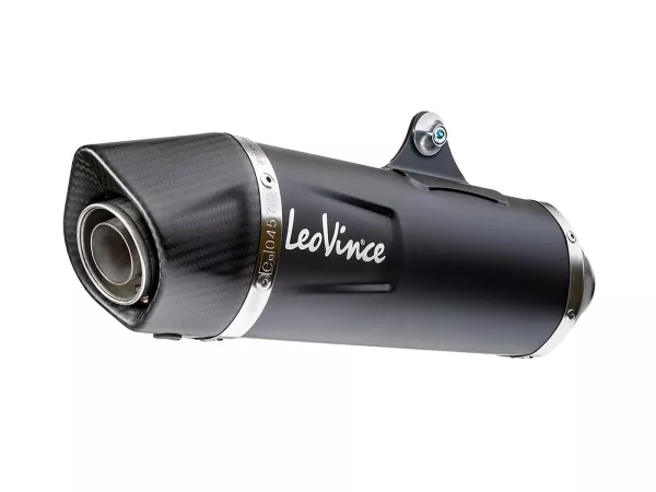 Uitlaat -LEOVINCE Nero compleet systeem- Vespa GTS Super HPE 300 (Euro 5, ZAPMD3100, ZAPMD3101, ZAPMD3103, ZAPMD3104) - Vespa GTV 300ie Keyless HPE ABS (2023, ZAPMD3108) - Roestvrij staal zwart