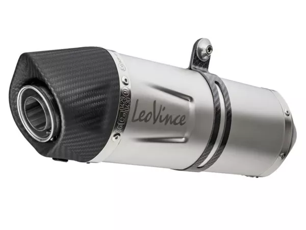 Knalpot -LEOVINCE One Evo Slip-On- Vespa GTS Super HPE 300 (Euro 4, ZAPMA360, ZAPMA3602, ZAPMA362) - Baja tahan karat