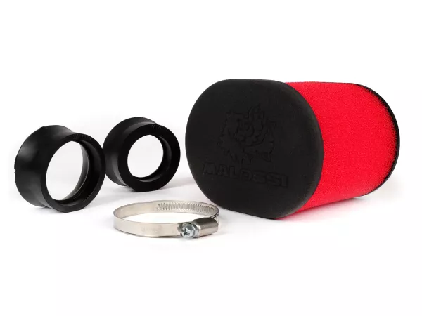 Filter udara -MALOSSI E15- lurus, lebar sambungan = Ø 42/50/60 PHBH - MIKUNI - KEIHIN
