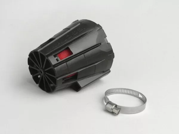 Air filter -MALOSSI E5- straight, CS= 32mm - black