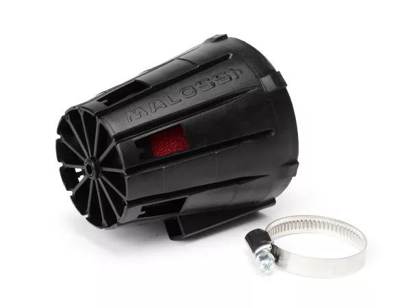 Filter udara -MALOSSI E5- 0°, lebar sambungan = 35mm - Hitam, PHVA 12, Mikuni VM 19-22