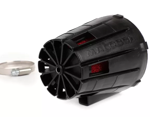 Air filter -MALOSSI E5- 30°, CS= 38mm - black, PHVA/PHBN 12-17,5, Mikuni