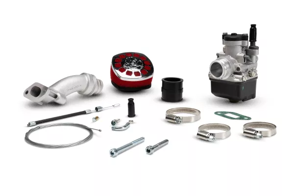 Kit de carburateur -MALOSSI 2 trous, 25mm Dellorto PHBL, palettes rotatives- Vespa V50, PV, ET3
