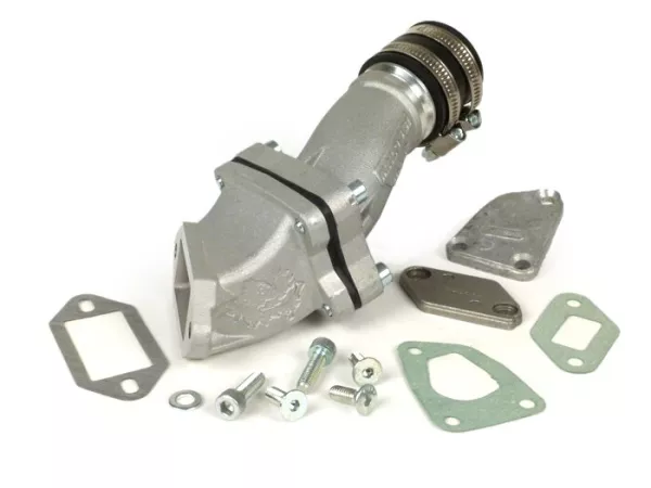 Manifold intake - Manifold intake membran -MALOSSI 136 ccm MHR Aluminium - Vespa V50, V90, SS50, SS90, PV125, ET3 - AW = 35mm, lintasan = Ø30mm