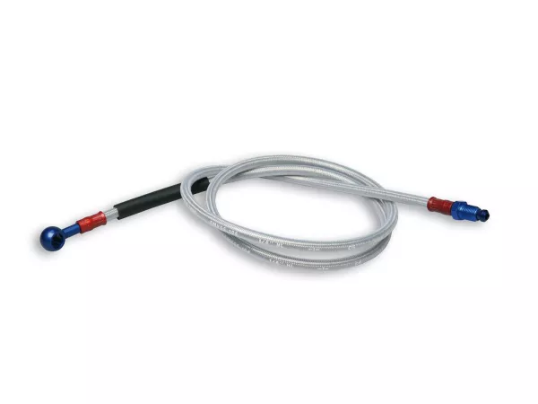Saluran rem depan untuk kaliper rem asli -MALOSSI line stainless steel, pas aluminium (biru) - PIAGGIO ZIP SP