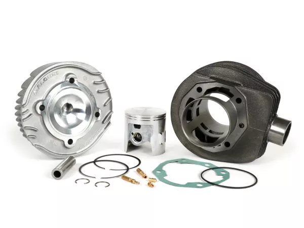 Cylinder -MALOSSI SPORT cast iron177cc 3 transfer ports, 57mm stroke, single exhaust port- Vespa PX125, PX150, Cosa125, Cosa150, LML Star 125/150, Stella 125/150