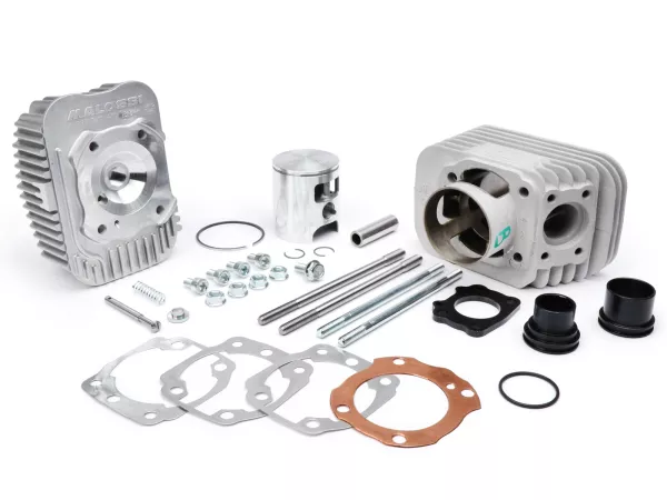Silinder -MALOSSI 75 ccm BESAR DEPS 4 Ø47mm, 4-pin- Piaggio Ciao, Bravo, Si, Boxer (pin piston = Ø 12mm) - Pemasangan hanya dengan casing MP-One Malossi (M5717514 - M5717892) DEPS4, Deps4