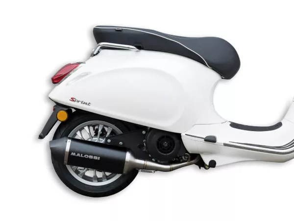 Knalpot -MALOSSI RX Black- VESPA Primavera, Sprint 3V yaitu 125-150cc HE/IGET