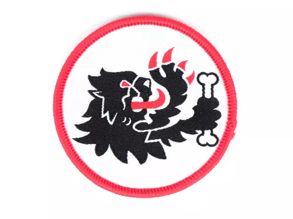 Patch -MALOSSI- Leeuwenkop Ø 6 cm met geborduurde zoom
