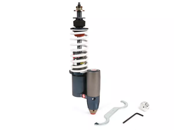 Voorschokdemper -MALOSSI RS24/10-R, 180mm- Vespa LX 50, S 50, Piaggio Quartz, ZIP SP, ET2, ET4, Sfera 50, Sfera80, Sfera RST 50, SKR 125, SKR150