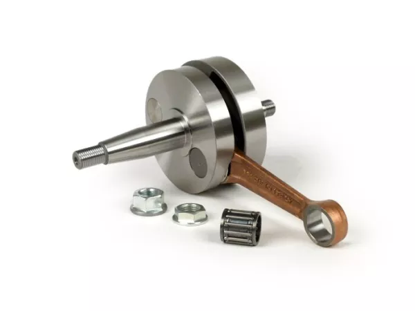 Vilebrequin -MALOSSI (valve rotative) course de 51mm, bielle de 97mm- vilebrequin conversion pour passer Vespa PK50 XL/XL2 à 125cc (cône Ø=20mm)