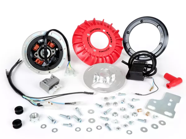 Ontsteking -MALOSSI VesPower MK2- Vespa Largeframe (1957-1977, spitse kegel) - Vespa Sprint150 (VLB1T), Sprint Veloce150 (VLB1T tot chassisnr. 294259), GT125 (VNL2T), GTR125 (VNL2T tot chassisnr. 145900), Super150 (VBC1T tot chassisnr. 412373),