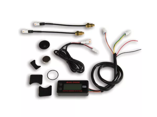 Indicador de temperatura - Termómetro -MALOSSI dual- universal -25°C - +250°C (-13°F - +482°F) - (69mm x 32mm x 16mm)