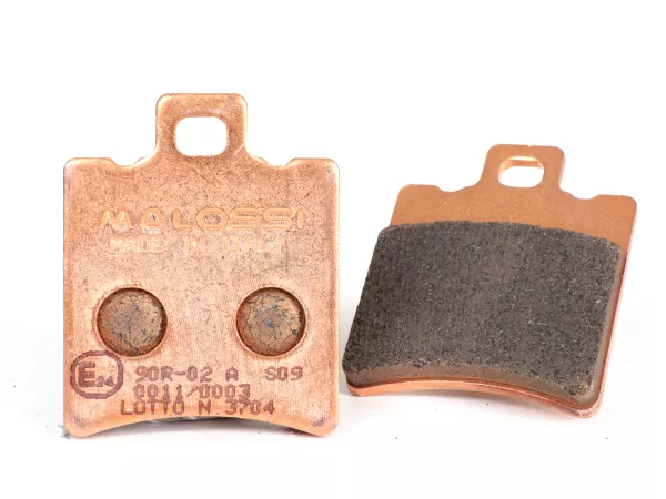 Pastillas de freno -MALOSSI- MHR SYNT - homologadas 39,7x49,5mm- pinza de freno SIP, APRILIA Amico GL, GLE, LX, Sport Life, LX 50 ccm año 1992 (v), Area 51 50 ccm año 1998 (vh), Compay 125 ccm año 2003 (v), Compay 50 ccm año 2002 (v), Gulliver 50 ccm año 