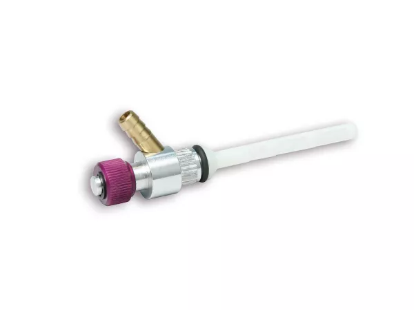 Fuel tap -MALOSSI Ø15mm, Ø9mm- manual operation to replace vacuum petcock- Piaggio, Gilera, Vespa, MBK, Peugeot, Yamaha, Kymco