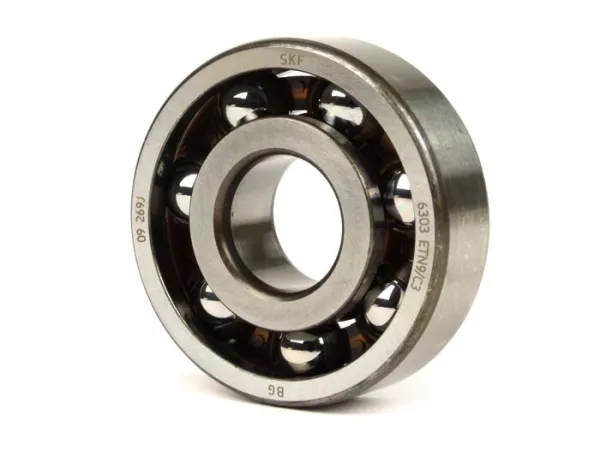 Ball bearing for crankshaft -MALOSSI- 6303 (17x47x14mm) - C3 polyamide - (used for crankshaft, drive side Vespa V50, V90, PV125, ET3, PK S, PK XL, Lambretta  Lui 50, J 50-100, Minarelli AM 345 - 6)