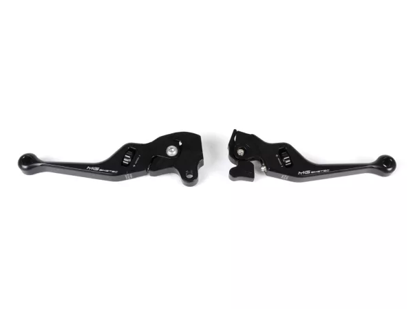 Juego de manetas de freno -MG-BIKETEC- ajustables, cortas - EG/ABE- Vespa LX 50 - 150 (2005 -), LXV 50 - 150 (2005 -) - Negro