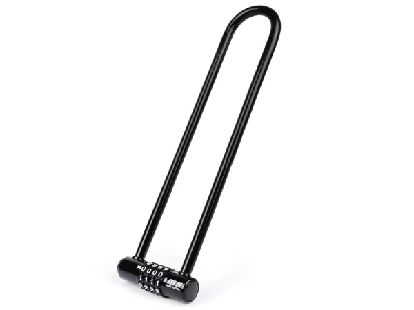 Cerradura de grillete -MotoNostra- Piaggio - Ciao, Bravo, Si, Boxer-, U-lock Crypto-4- 80mm x 300mm - negro